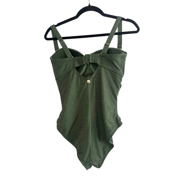ARTESANDS Olive Green Aria Botticelli Convertible One-Piece Swimsuit - Sz 8 D/DD - Picture 2 of 5